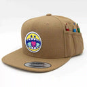 Casquette porte-crayons beige avec écusson Léopard interchangeable